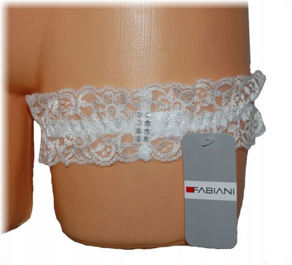 Fabiani podwiązka ślubna 4 cm biały