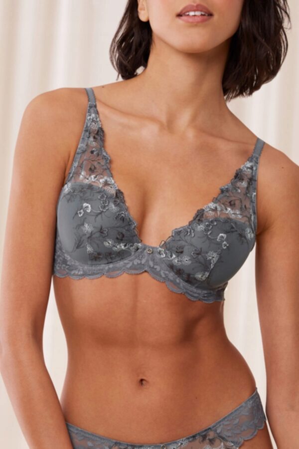 Triumph Sensual Spotlight WP biustonosz usztywniany haft kwiaty szary – 85D