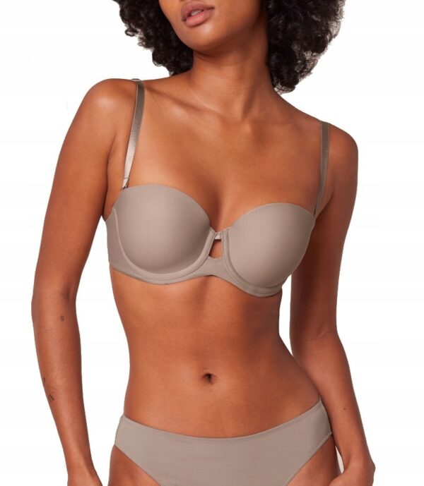 Triumph Pure Micro WDP biustonosz bardotka, balkonetka szary rozmiar 90C