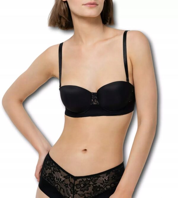 Biustonosz Triumph Vivid Spotlight WDP  Czarny z Fiszbinami 70D