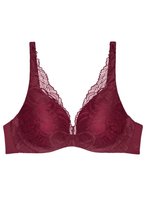 Triumph Body Make-up Ilussion Lace Balconette biustonosz usztywniany czerwony rozmiar 70F