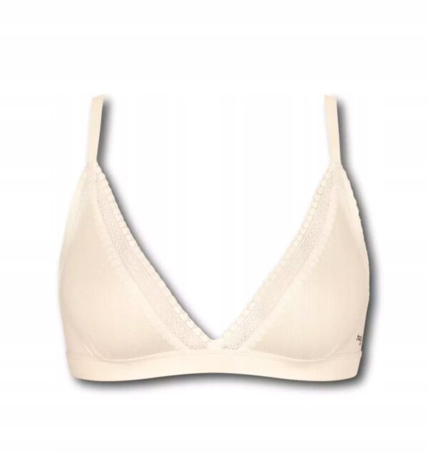 Biustonosz braletka Sloggi Go Ribbed Kremowy stanik bawełna organiczna M