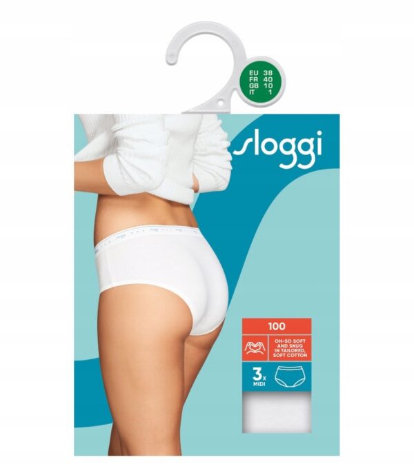 Sloggi 3 x Majtki damskie 24/7 100 H Midi 3P 40