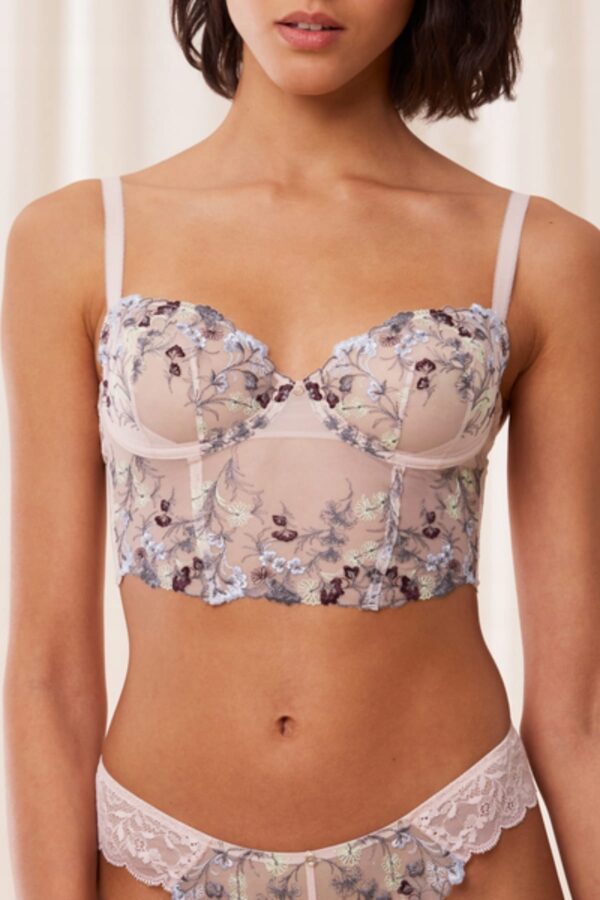 Triumph Sensual Spotlight Corset biustonosz miękki półgorset róż haft- 80D