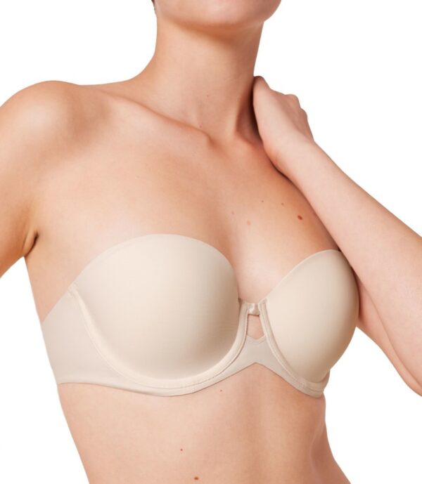 Triumph Pure Micro WDP biustonosz bardotka, balkonetka beżowy rozmiar 80C