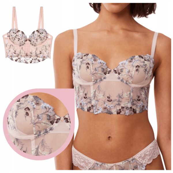 Triumph Sensual Spotlight Corset biustonosz miękki półgorset róż haft- 70B