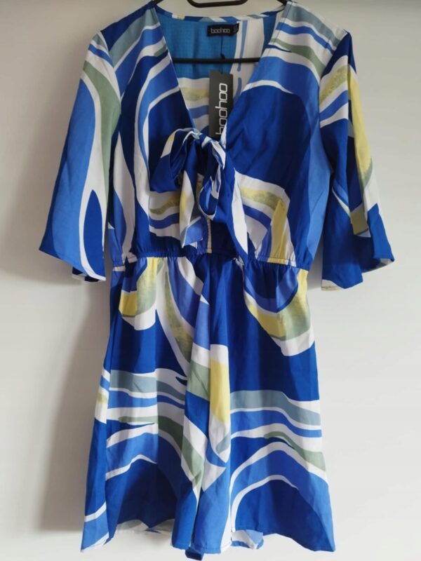 Boohoo kombinezon niebiesko-biała, rozmiar 36