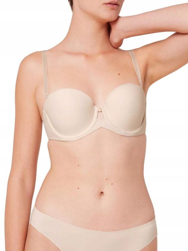 Triumph biustonosz bardotka, balkonetka beżowy Pure Micro WDP r. 90B